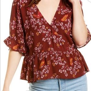 Madewell Wrap Ruffle Sleeve Blouse